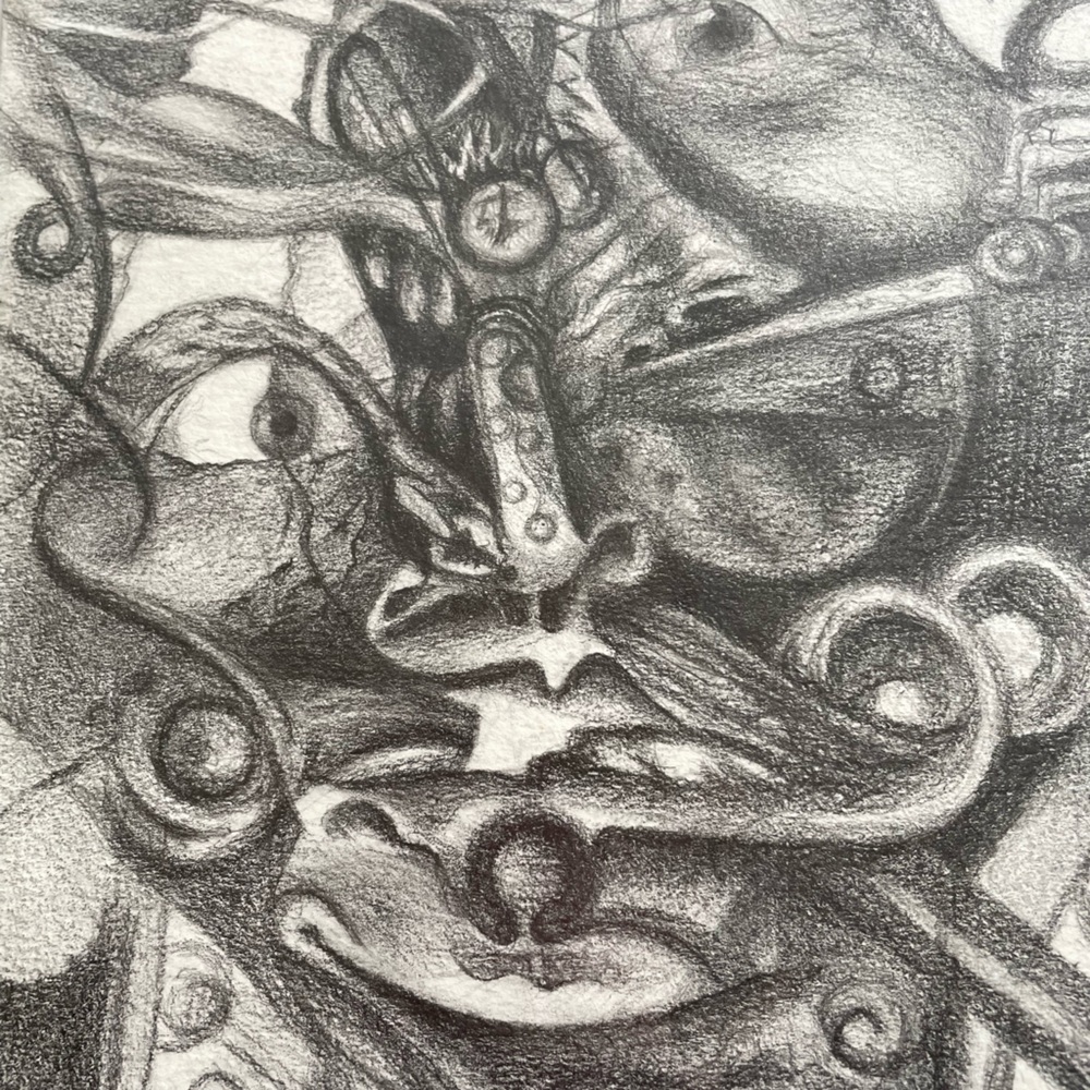 Fear & Loathing in Las Vegas Inspired Graphite Drawing Abstract Fine Art